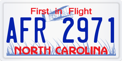 NC license plate AFR2971