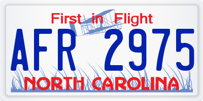 NC license plate AFR2975