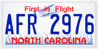 NC license plate AFR2976