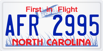 NC license plate AFR2995