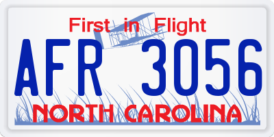 NC license plate AFR3056