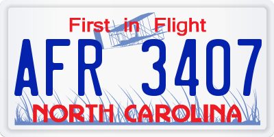 NC license plate AFR3407