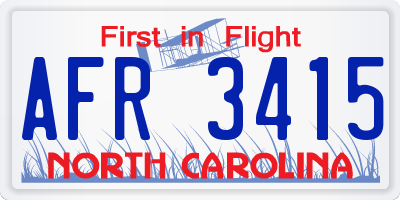 NC license plate AFR3415
