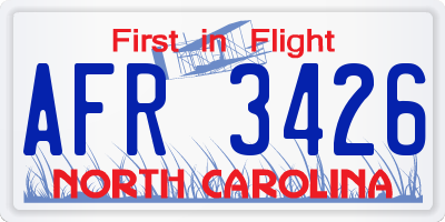 NC license plate AFR3426