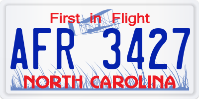 NC license plate AFR3427