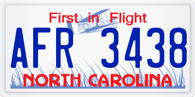 NC license plate AFR3438