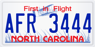 NC license plate AFR3444