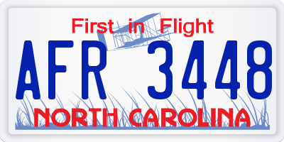 NC license plate AFR3448