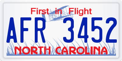 NC license plate AFR3452