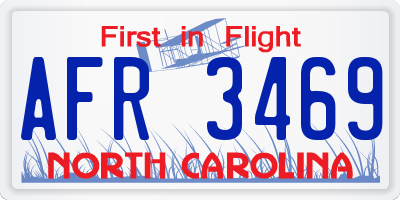 NC license plate AFR3469