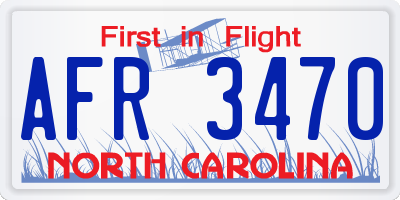 NC license plate AFR3470