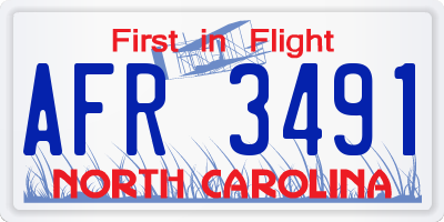NC license plate AFR3491