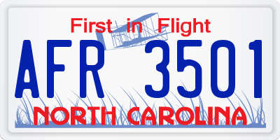 NC license plate AFR3501