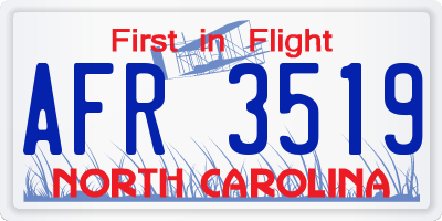 NC license plate AFR3519