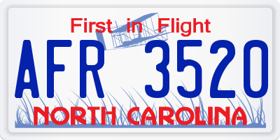 NC license plate AFR3520