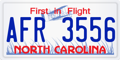 NC license plate AFR3556