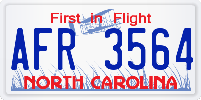 NC license plate AFR3564