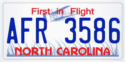 NC license plate AFR3586