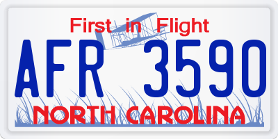 NC license plate AFR3590