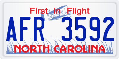 NC license plate AFR3592