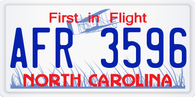 NC license plate AFR3596