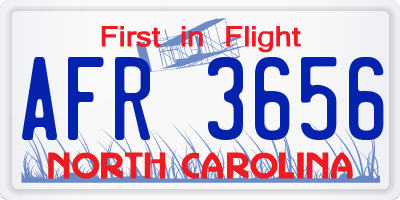 NC license plate AFR3656
