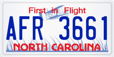 NC license plate AFR3661