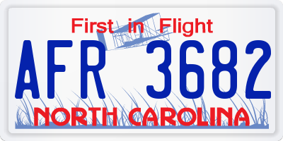 NC license plate AFR3682
