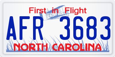 NC license plate AFR3683