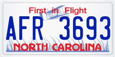 NC license plate AFR3693