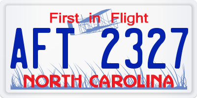 NC license plate AFT2327