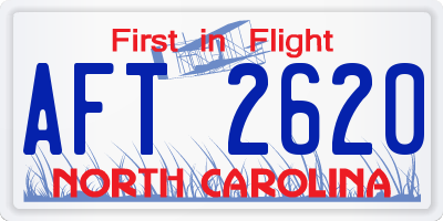 NC license plate AFT2620