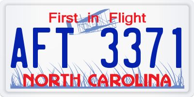 NC license plate AFT3371