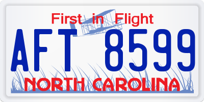 NC license plate AFT8599