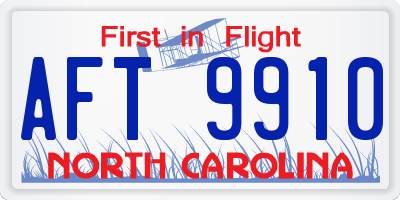 NC license plate AFT9910