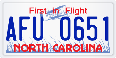 NC license plate AFU0651