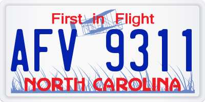 NC license plate AFV9311