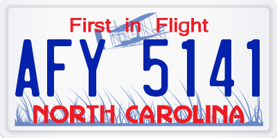 NC license plate AFY5141