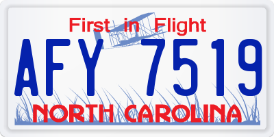 NC license plate AFY7519