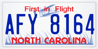 NC license plate AFY8164