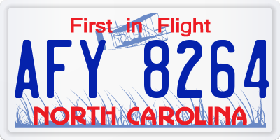 NC license plate AFY8264