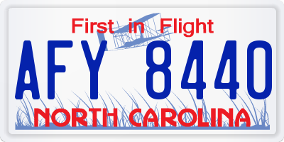 NC license plate AFY8440