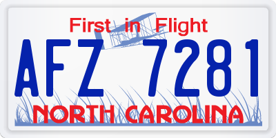 NC license plate AFZ7281