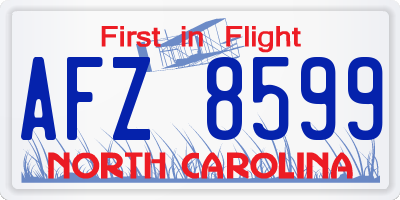 NC license plate AFZ8599