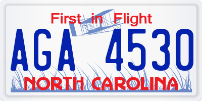 NC license plate AGA4530
