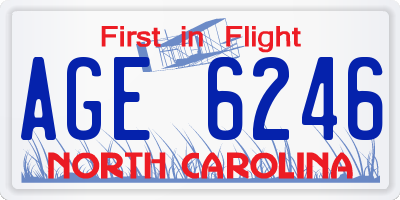NC license plate AGE6246