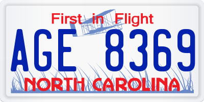 NC license plate AGE8369