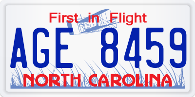 NC license plate AGE8459