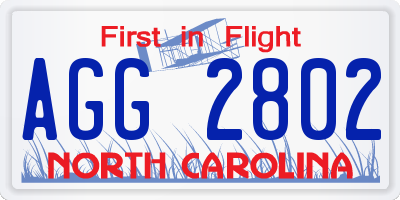 NC license plate AGG2802