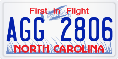NC license plate AGG2806